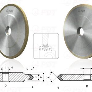 14EE11EE1-2 1EE1, 14ЕЕ1. Flat grinding wheels with double-sided conical profile