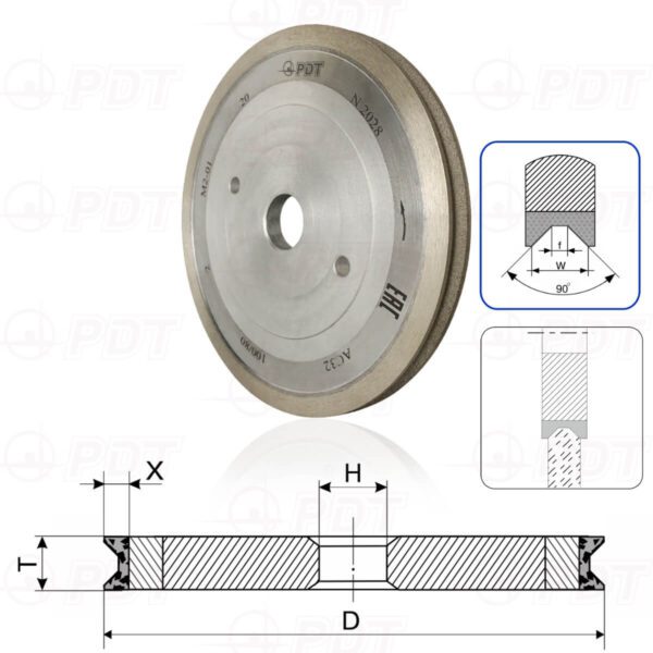1DD6V-2-1 1DD6V. Diamond wheels (a-line edge)