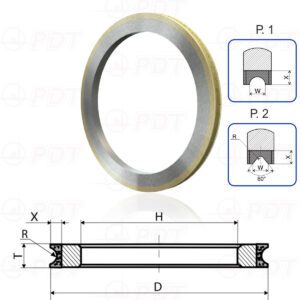 2F6V-2-1 2F6V. Diamond flat grinding wheels with semicircular-concave profile