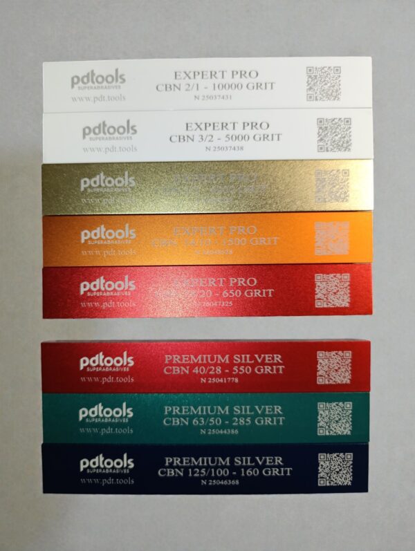 Expert and Silver CBN sharpening stones set for kitchen knives, EDC knives and professional sharpening systems