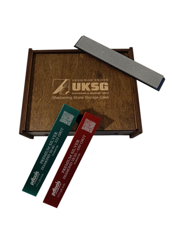 PDT Premium Silver Diamond sharpening stone 1x6 inch, vitrified-metal bond, for professional knife sharpening systems from UKSG Tools
