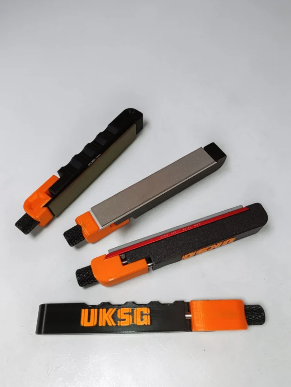 UKSG handheld stone holder designed for sharpening stones, manual sharpening, and stone flattening applications