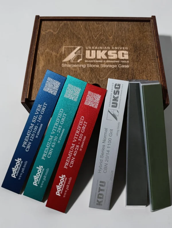 Ultimate CBN Sharpening Set with 6 premium sharpening stones from 160 to 5000 grit for professional knife sharpening
